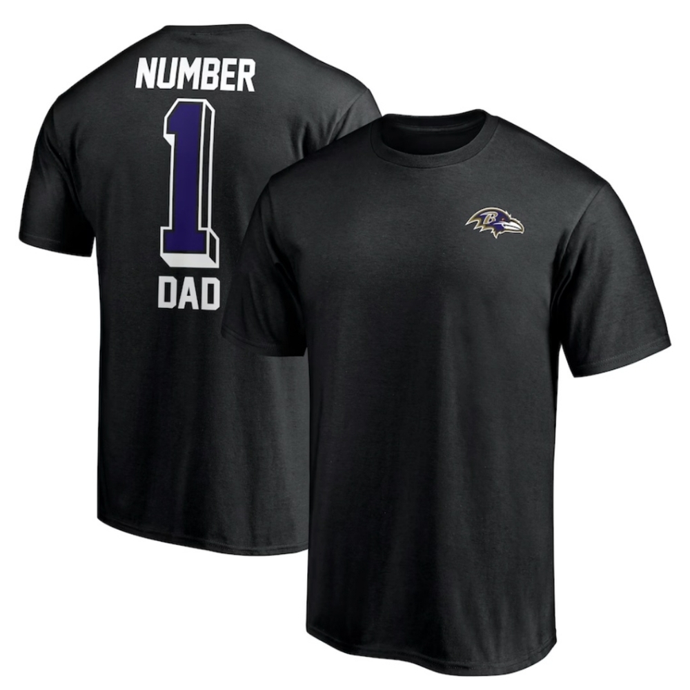 NWT NFL Baltimore Ravens Number One Dad T-Shirt - Black XL
